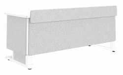 Middle Atlantic Products Forum™ Lectern, 72" Wide, Electrically Height Adjustable, Wilsonart® Designer White, White Powdercoat, Silver Gray Felt with Power for France 