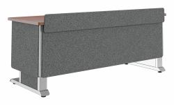 Middle Atlantic Forum™ Lectern, 72" Wide, Electrically Height Adjustable, Wilsonart® Biltmore Cherry, Magnesium Powdercoat, Charcoal Gray Felt with Power for France 