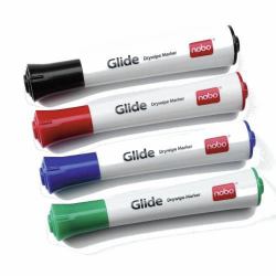 Nobo Glide Whiteboard Pens Bullet Tip 4 Pack 