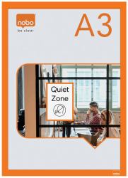 Nobo Self-adhesive Magnetic Poster Frame A3, Orange 