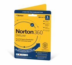 NortonLifeLock Norton 360 Deluxe | 5 Devices | 1 Year Subscription with Automatic Renewal | Includes Secure VPN and Password Manager | PCs, Mac, Smartphones and Tablets 