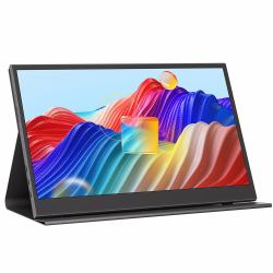 Origin Storage 15.6 Inch Full HD 60Hz IPS Portable Monitor with USB-C Mini HDMI & Speakers with Foldable Case & Stand 