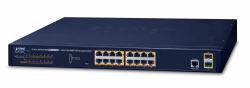 PLANET GS-4210-16P2S network switch Managed L2/L4 Gigabit Ethernet [10/100/1000] Power over Ethernet [PoE] 1U Blue 