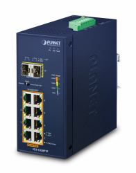 PLANET IP30 Ind 8-P 10/100/1000T Unmanaged Gigabit Ethernet [10/100/1000] Power over Ethernet [PoE] Blue 