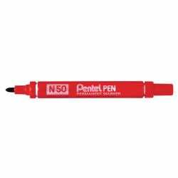 Pentel N 50 permanent marker Bullet tip Red 12 pc[s] 