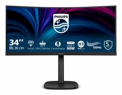 Philips 3000 series 34B2U3600C/00 computer monitor 86.4 cm [34"] 3440 x 1440 pixels Wide Quad HD LCD Black 