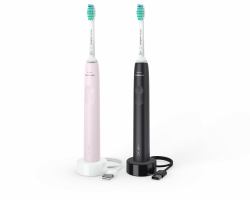 Philips Sonicare 3100 series 3100 series HX3675/15 2-pack sonic electric toothbrushes - black & pink 