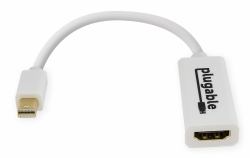 Plugable Technologies Mini DisplayPort [Thunderbolt 2] to HDMI Adapter - Driverless [Supports Mac, Windows, Linux, and 4K Displays up to 3840x2160@30Hz, Passive] 