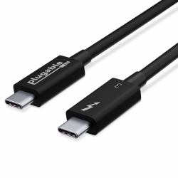 Plugable Technologies Thunderbolt 3 Cable 40Gbps Supports 100W [20V, 5A] Charging, 2.6ft / 80cm Thunderbolt-Certified USB C Compatible - Driverless 