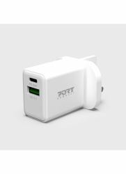 Port Designs 900069-UK mobile device charger Smartphone, Tablet White AC Fast charging Indoor 