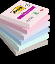 Post-It Post it Pack of 6 Super Sticky Notes Soulful Colours 76x76mm 90 Sheets