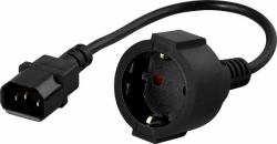 PowerWalker 91015003 power cable Black 0.2 m C14 coupler CEE7/3 