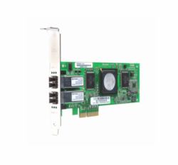 QLogic 4-Gbps dual port Channel Fibre Channel to x4 PCI Express host bus adapter, multi-mode optic interface cards/adapter 
