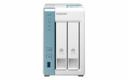 QNAP TS-231K NAS/storage server Tower Annapurna Labs Alpine AL-214 1 GB DDR3 0 TB QNAP QTS Turquoise, White 