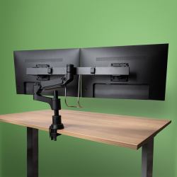 R-Go Tools Smartbar R-Go Caparo monitor arm, with gas spring for two monitors, 3-9 kg load capacity, 100% circular, black 