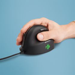 R-Go Tools Ergonomic mouse R-Go HE Break with break software, small [hand length less than 165 mm], right-handed, wired, black 