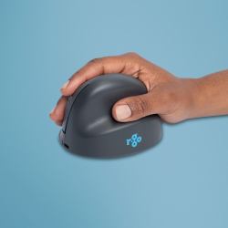 R-Go Tools Vertical mouse R-Go HE Basic, ergonomic mouse, medium [hand size ≥ 185 mm], right-handed, Bluetooth, grey 