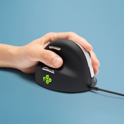 R-Go Tools Ergonomic mouse R-Go HE Break with break software, large [hand size ≥ 185 mm], left-handed, Wired, black 