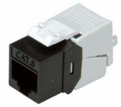 ROLINE Cat.6/Class E Keystone Jack SLIM, RJ-45, unshielded, toolless, black 