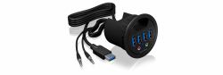 ICY BOX IB-HUB1403A socket-outlet Black 