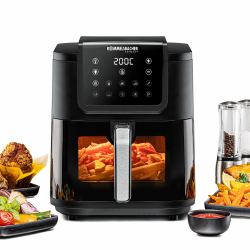 Rommelsbacher FRH 1700 fryer Single 8 L Stand-alone 1700 W Hot air fryer Black, Stainless steel 