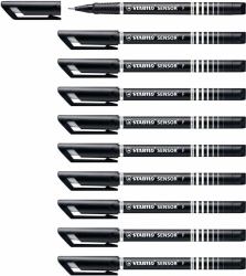 STABILO SENSOR fine Fineliner with Cushioned F-Tip Pack of 10 Black