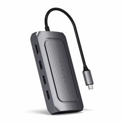 Satechi ST-U4MA3M laptop dock/port replicator USB Type-C Grey 