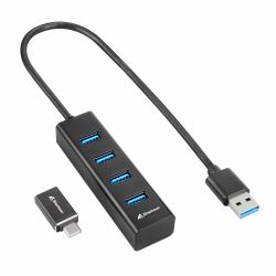 Sharkoon 4044951037582 interface hub USB 3.2 Gen 1 [3.1 Gen 1] Type-C 5000 Mbit/s Black 