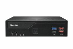 Shuttle Slim PC DH770 , S1700, 2x HDMI, 2x DP , 2x 2.5G LAN, 2x COM, 8x USB, 1x 2.5", 2x M.2, 24/7 permanent operation, incl. VESA 