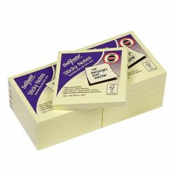 Snopake FSC Sticky Note Yellow 100 Sheets- 12 Packs