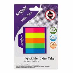 Snopake Index Tab Highlighter Assorted 125 tabs- 12 B/Cards