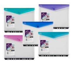 Snopake Polyfile RingBinder Wallet HC A4 Electra Colours- 5 Files