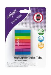 Snopake Index Tab Highlighter Neon Assorted 160 tabs- 12 B/Cards