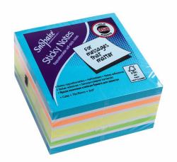 Snopake FSC Blue Rainbow NeonMix Sticky Notes 450 sheet Cube- 1 Cube