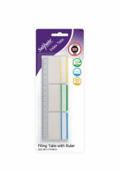 Snopake Filing Index Tabs with Ruler Assorted - 30 tabs- 12 B/Cards
