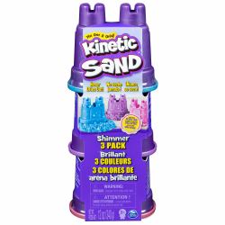 Spin Master Kinetic Sand , Shimmer Sand 3 Pack with Molds and 12oz of 