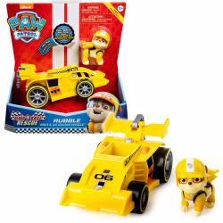 PAW Patrol , Ready, Race, Rescue Rubble’s Race & Go Deluxe Vehicle with Sounds, for Kids Aged 3 and Up 