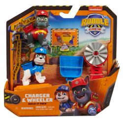 Spin Master Rubble & Crew , Charger & Wheeler Action Figures, with Kinetic Build-It Sand & 2 Building Tools, PAW Patrol Kids Toys for Boys & Girls Ages 3 and Up 
