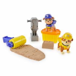 Spin Master Rubble & Crew , Rubble and Mix Action Figures Set, with 3 oz of Kinetic Build-It Sand and 2 Hand Held Building Toys, Kids Toys for ages 3 and up 