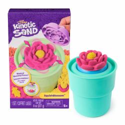 Spin Master Kinetic Sand , SquishBlossom Blooming Flower with 8oz Neon Yellow & Pink Play Sand, Pot & Molds, Gifts for Mom & Kids, Arts and Crafts Sensory Toys 