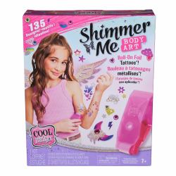 Spin Master Cool Maker , Shimmer Me Body Art with Roller, Jewels & 3 Foils, 135 Metallic Temporary Tattoo Designs, Arts and Crafts Kids Toys for Girls Ages 7+ 