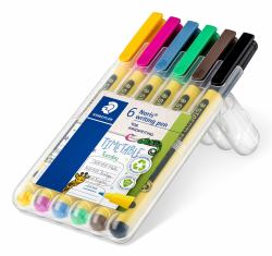 Staedtler Noris writing pen 307 fineliner Black, Blue, Brown, Green, Rose, Yellow 6 pc[s] 