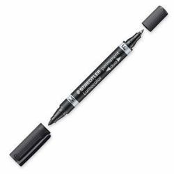 Staedtler Lumocolor Duo permanent marker Fine/Bullet tip Black 1 pc[s] 
