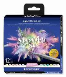 Staedtler Pigment Arts Brush Pen Pastel Colors felt pen Multicolour 12 pc[s] 