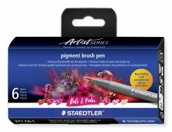 Staedtler Pigment Arts Brush Pen Reds & Pinks felt pen Pink, Red 6 pc[s] 