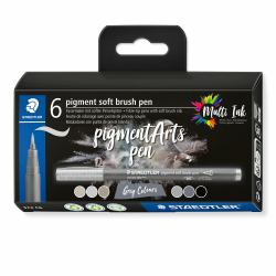Staedtler Pigment Arts Soft Brush Pen Grey Colors felt pen 6 pc[s] 