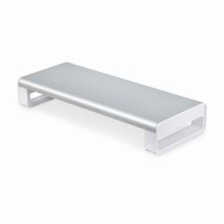 StarTech.com Ergonomic Monitor Riser Stand, Up to 33lb/15kg, Fixed height 3.5in/9cm, Desktop Computer Monitor/Laptop Riser, Steel Platform, Quick Assembly, Optimize Desk Space - TAA 