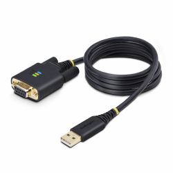 StarTech.com 3.3ft [1m] USB to Null Modem Serial Adapter Cable, Interchangeable DB9 Screws/Nuts, COM Retention, USB-A to RS232, FTDI, Level-4 ESD Protection, Windows/macOS/ChromeOS/Linux - Rugged TPE Construction 