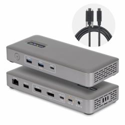 StarTech.com USB4 Docking Station, Driverless Dual 4K for macOS and Windows, Universal USB-C Dock with 100W Laptop Charging and 2.5GbE 