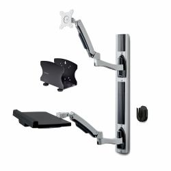 StarTech.com Wall Mount Workstation, VESA Mount For 32" Monitor [22lb/10kg], Fully Articulating Monitor Mount & Keyboard Tray - TAA 